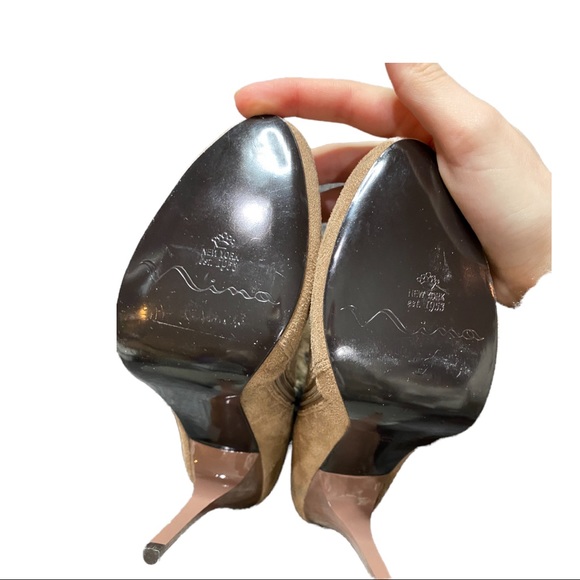 Faux fur cuff cheetah print suede high heel booties size 7 - Picture 5 of 5